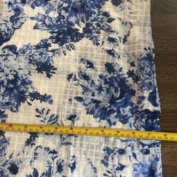 J.Jill Sleeveless White and Blue Floral Toile Lined Maxi Dress Size Small Petite - Picture 6 of 10